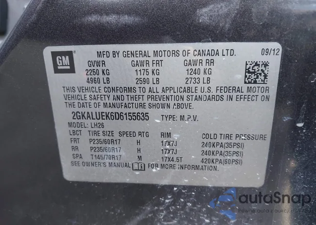 2GKALUEK6D6155635: 43652104