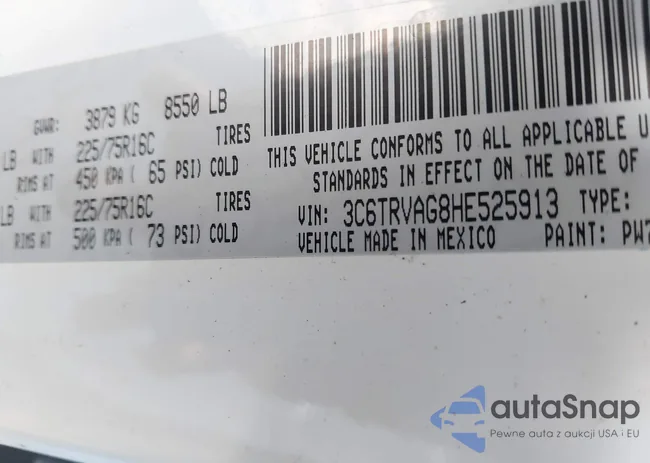 3C6TRVAG8HE525913: 43653377