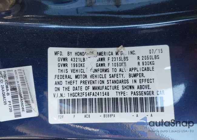 1HGCR2F54FA241548: 43653638