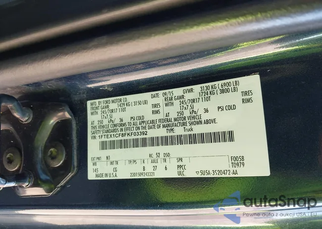 1FTEX1CF8FKF03392: 43653650