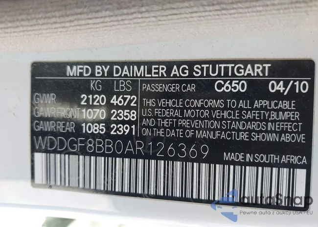 WDDGF8BB0AR126369: 43652819