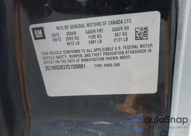 2G1WG5E37C1309861: 43652876