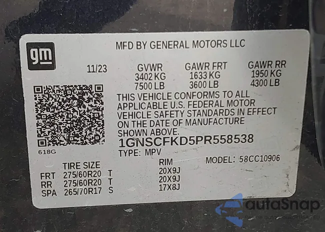 1GNSCFKD5PR558538: 43653085