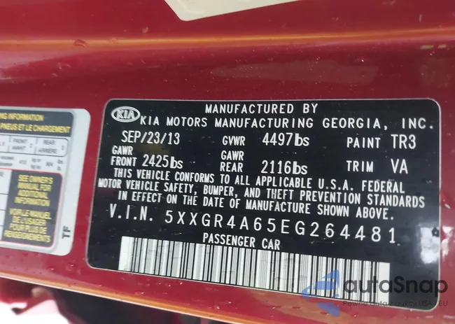 5XXGR4A65EG264481: 43654193