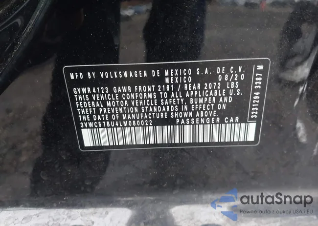 3VWC57BU4LM080022: 43654377