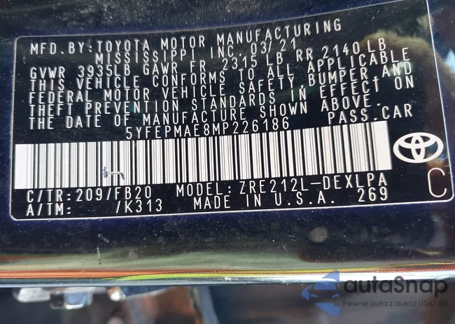 5YFEPMAE8MP226186: 43654471