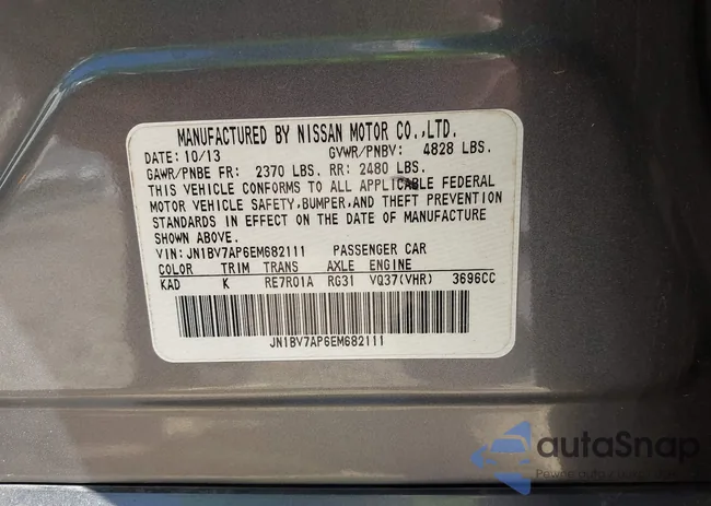 JN1BV7AP6EM682111: 43654564