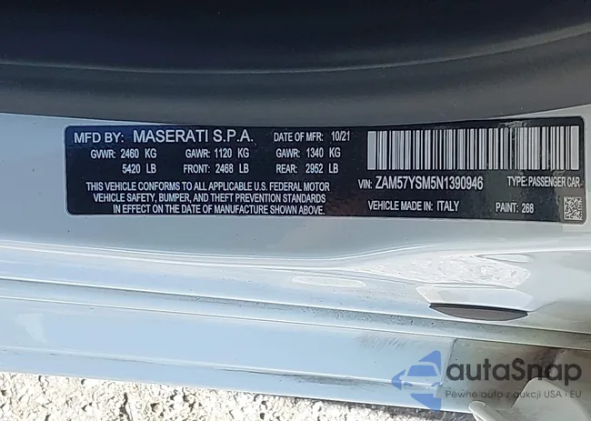 ZAM57YSM5N1390946: 43654614