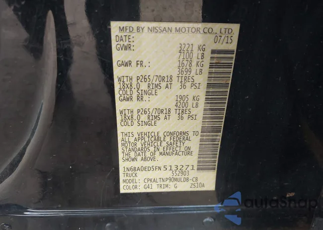 1N6BA0ED5FN513271: 43654615