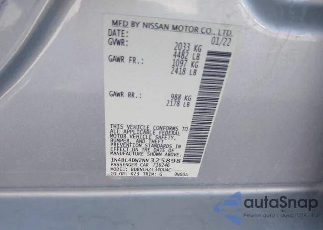 1N4BL4DW2NN325898: 43654651