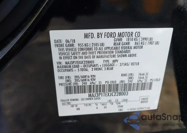 MAJ3P1TEXJC228003: 43654693