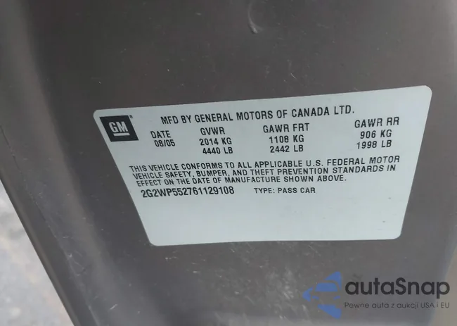 2G2WP552761129108: 43654114