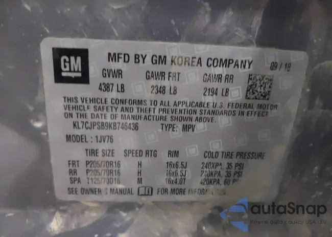 KL7CJPSB9KB746436: 43655281