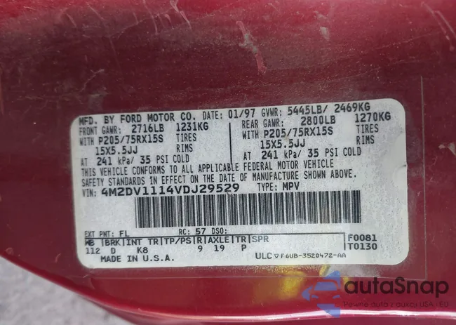 4M2DV1114VDJ29529: 43655323