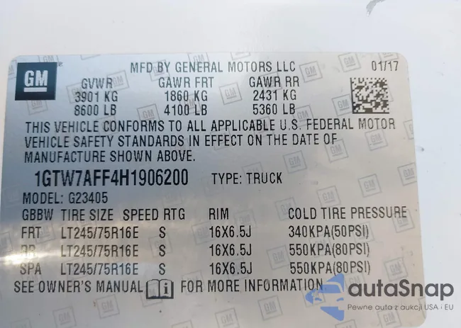 1GTW7AFF4H1906200: 43655647