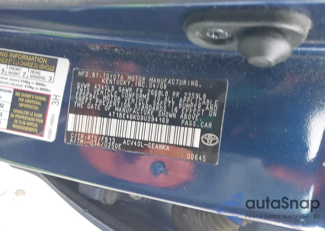 4T1BE46K09U294169: 43655684