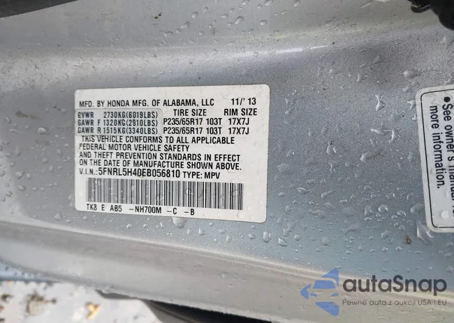 5FNRL5H40EB056810: 43655764