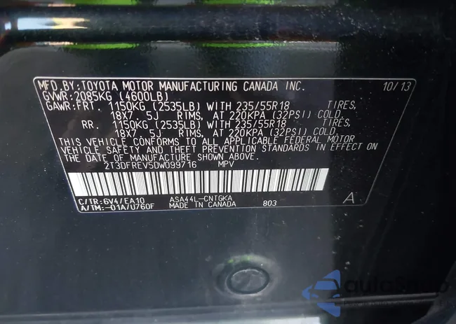 2T3DFREV5DW099716: 43654977