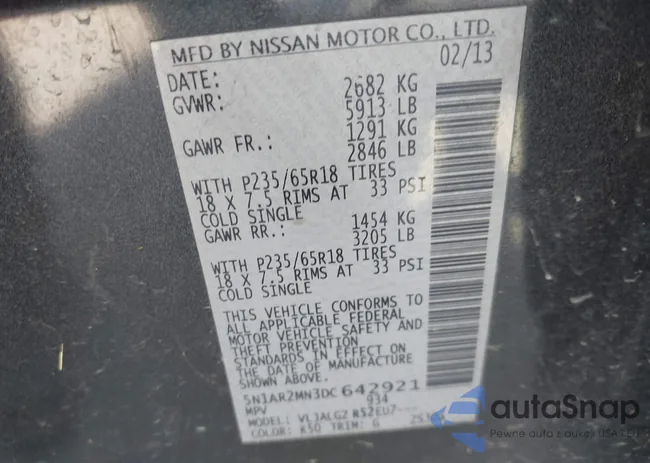 5N1AR2MN3DC642921: 43655090