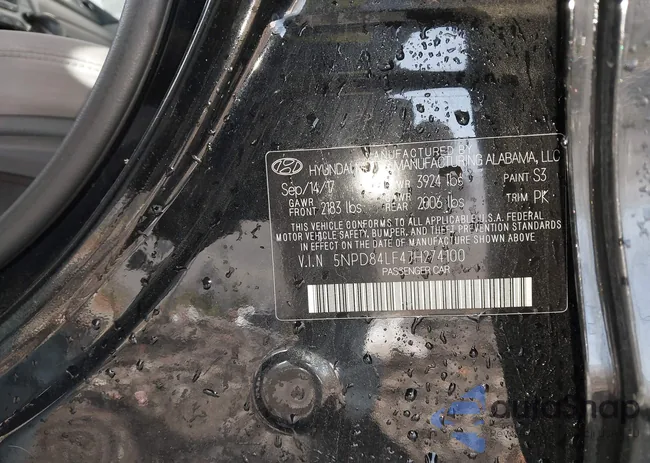 5NPD84LF4JH274100: 43655123