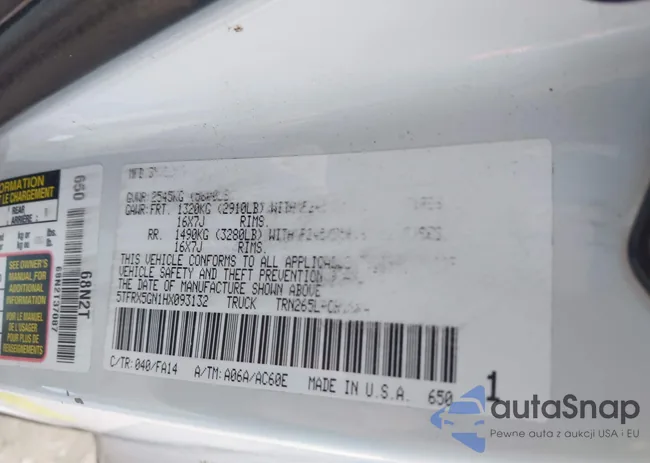 5TFRX5GN1HX093132: 43655165