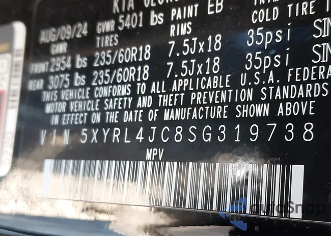 5XYRL4JC8SG319738: 43656190