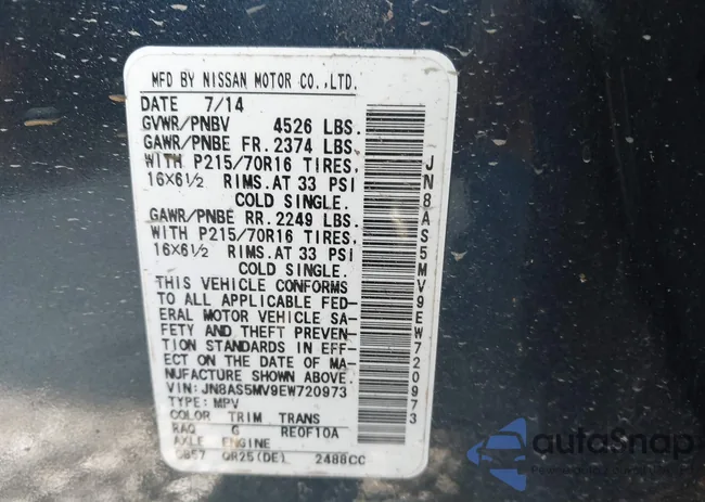 JN8AS5MV9EW720973: 43656418