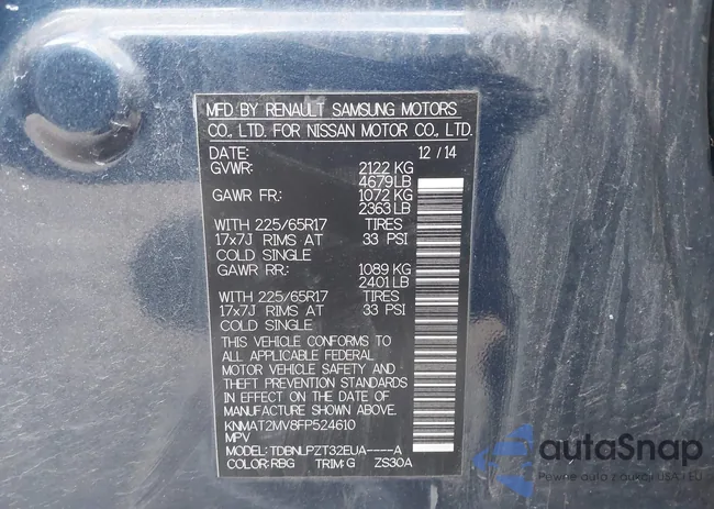 KNMAT2MV8FP524610: 43656431