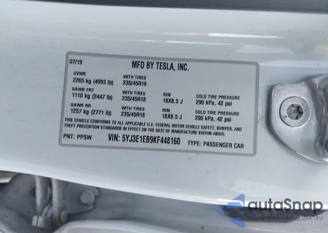 5YJ3E1EB9KF448160: 43656444