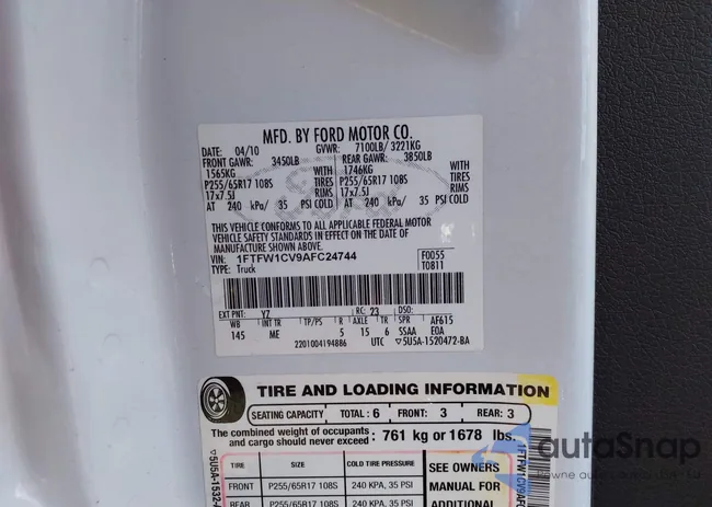 1FTFW1CV9AFC24744: 43656497