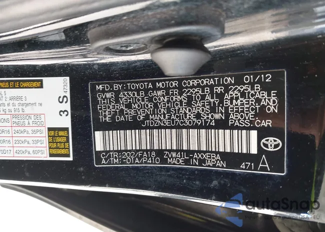 JTDZN3EU7C3079174: 43656696