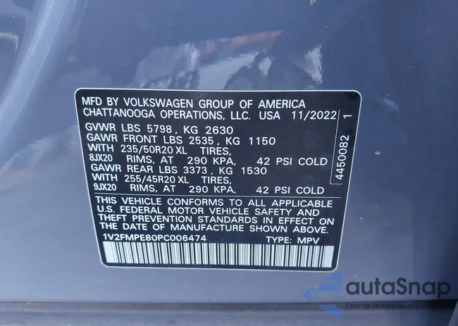 1V2FMPE80PC006474: 43655853