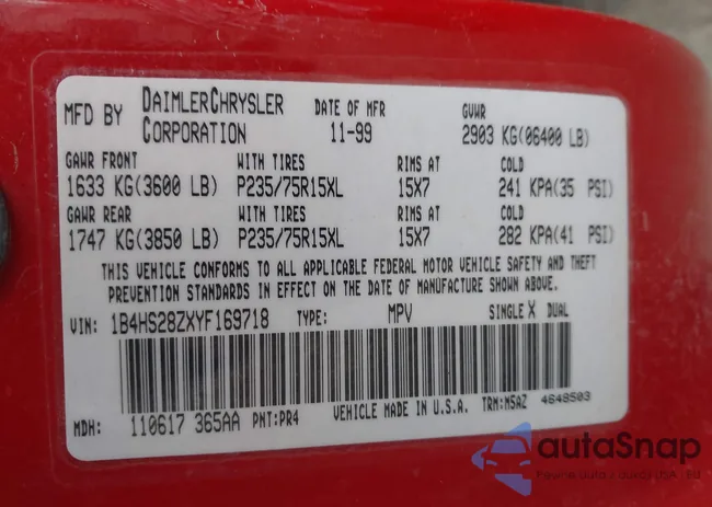 1B4HS28ZXYF169718: 43655973