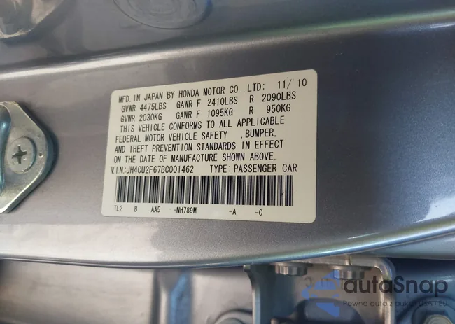 JH4CU2F67BC001462: 43655978