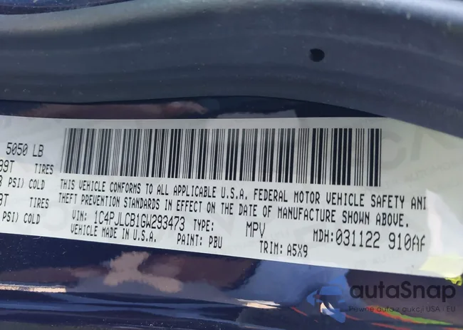 1C4PJLCB1GW293473: 43656085