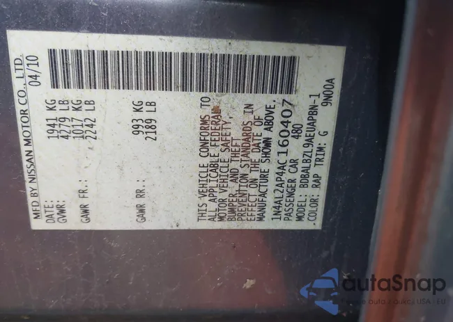 1N4AL2AP4AC160407: 43656125