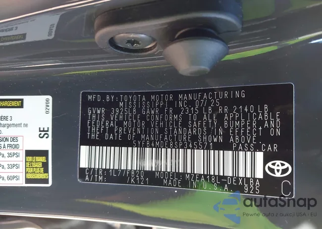 5YFB4MDE8SP345571: 43656144