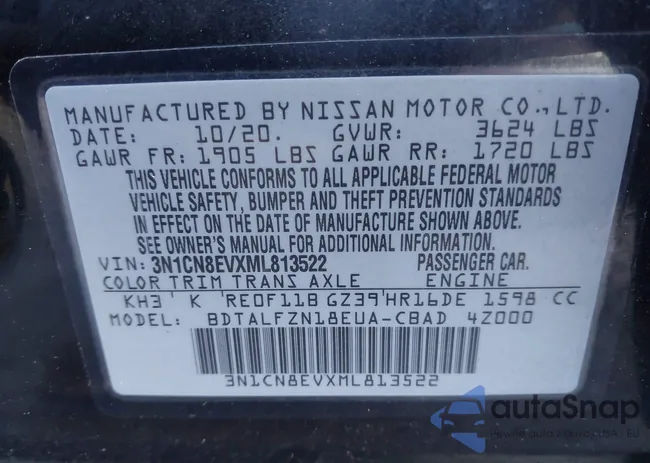 3N1CN8EVXML813522: 43657223