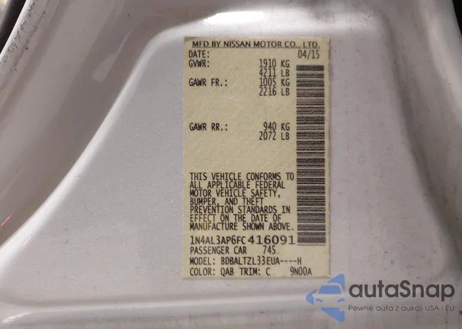 1N4AL3AP6FC416091: 43657236