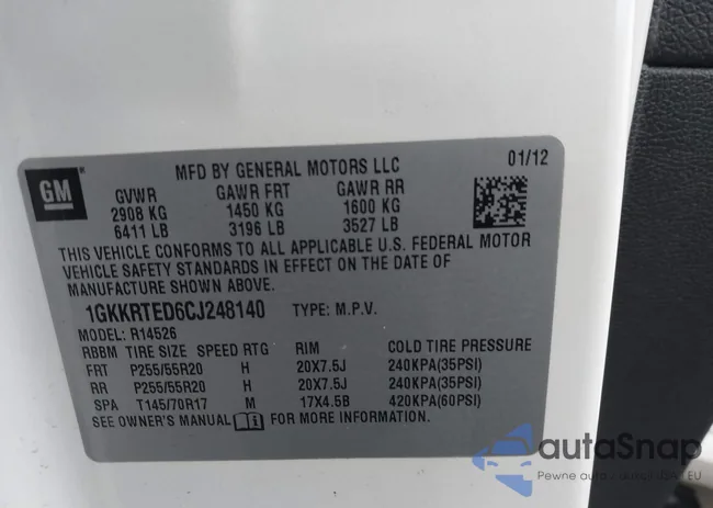 1GKKRTED6CJ248140: 43657403