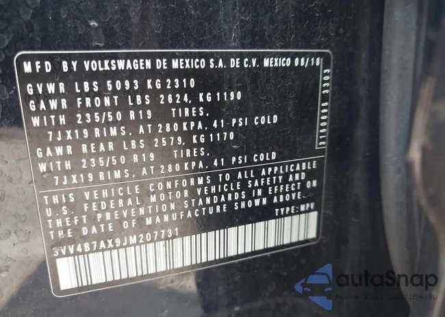 3VV4B7AX9JM207731: 43657756