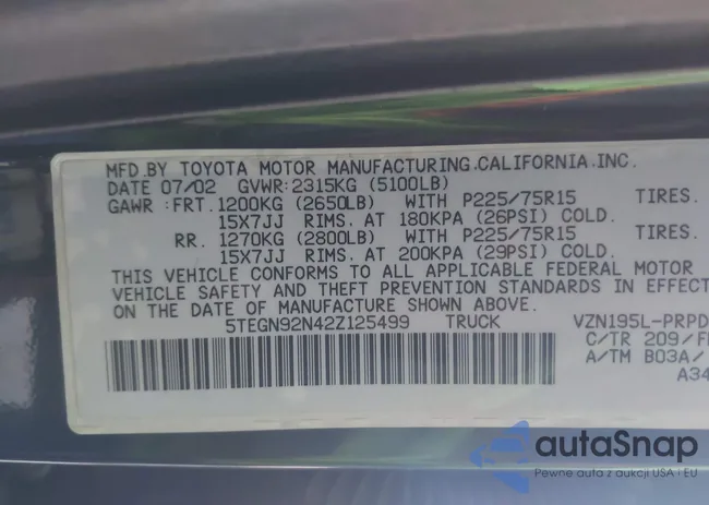 5TEGN92N42Z125499: 43657777