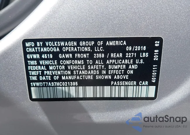 1VWDT7A37HC021395: 43656884