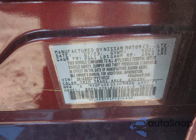 3N1AB8CV1PY316532: 43656979