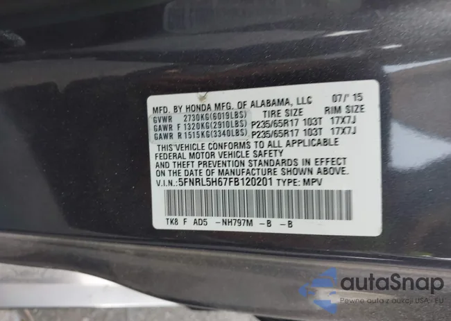 5FNRL5H67FB120201: 43657019