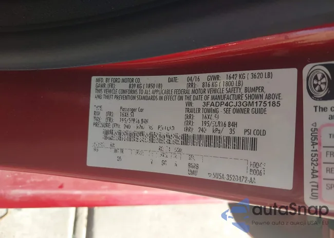 3FADP4CJ3GM175185: 43657069