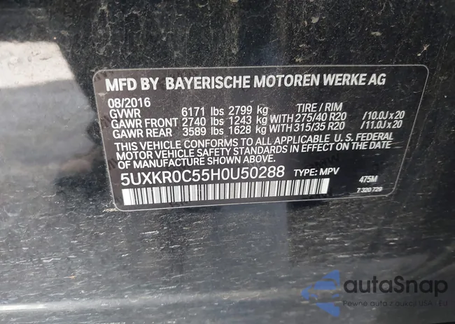 5UXKR0C55H0U50288: 43657087