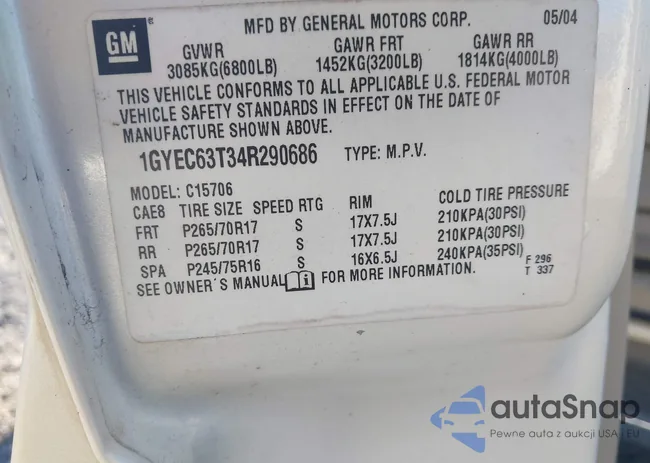 1GYEC63T34R290686: 43658224