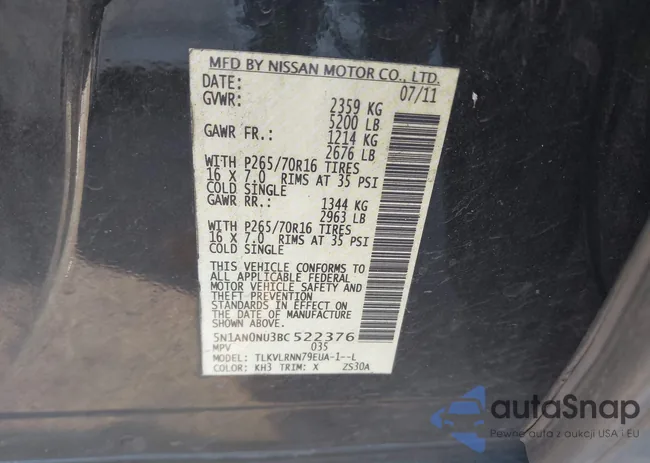 5N1AN0NU3BC522376: 43658244