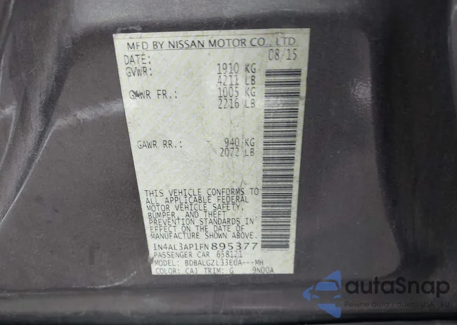 1N4AL3AP1FN895377: 43658255